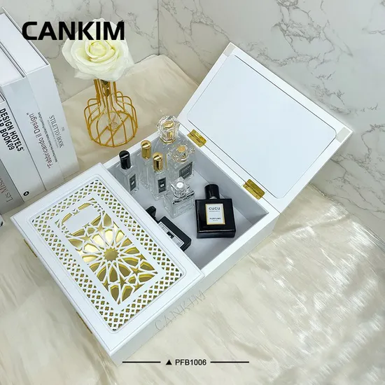 Cajas de perfume de laca blanca Cankim, caja de embalaje de perfume de diseño, botella de perfume de lujo con caja